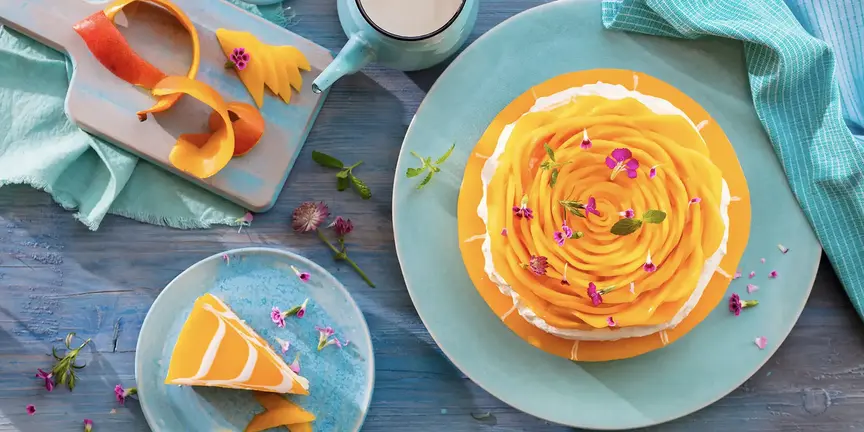 Mango-Rose auf der Sommertorte