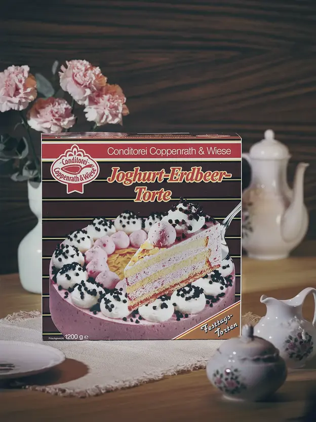 Retro Verpackung Erdbeer-Joghurt Torte 