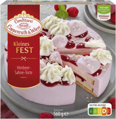 Kleines Fest Himbeer-Sahne-Torte