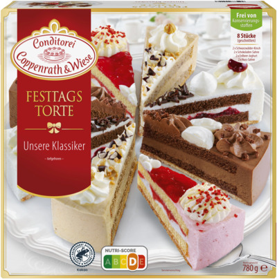 Sahne-Torten, Festtagstorte, Auswahl, Erdbeer-Joghurt, Schwarzwälder-Kirsch, Schokoladen-Sahne-Torte 