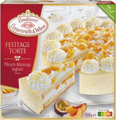 Festtagstorte Pfirsich-Maracuja-Joghurt-Torte