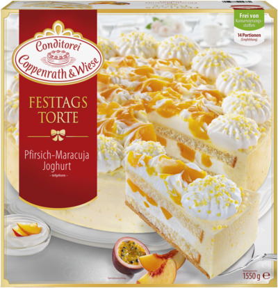 Festtagstorte Pfirsich-Maracuja-Joghurt-Torte