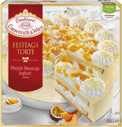 Festtagstorte Pfirsich-Maracuja-Joghurt-Torte