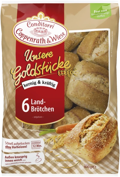 Land-Brötchen unsere Goldstücke kernig & kräftig 